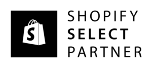 Offizielles Shopify Select Partner Logo der E-Commerce Agentur newClamps für Shop-Optimierung.